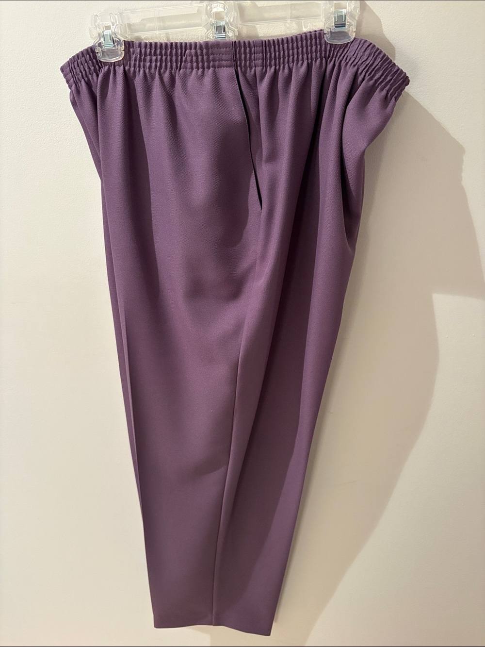 Alfred Dunner Eggplant Purple Elastic Waist Trousers